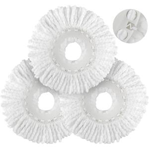 Spin Mop Replacement Head for Hurricane 360 Spin Mop Systems, Microfiber Spin Mop Head, Round Shape Standard Universal Size Magic Mop Refill, 3 Pack
