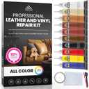 Leather and Vinyl Repair Kit for Furniture, Leather Scratch Repair for Upholstery and Boats, Easy Color Match, All-in-One Color Restorer for Jackets, Purses, and Shoes