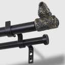 Black Gold Double Curtain Rods 28-48 Inch with Owl Finials
Farmhouse Decorative Window Rod, Heavy Duty Adjustable Drapery Rod for Large Windows, Bedroom & Living Room