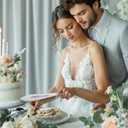 3 x Cake Cutting Set for Wedding, Cake Knife and Server Set with Forks for Mr and Mrs Bridal Shower Gifts (Silver)