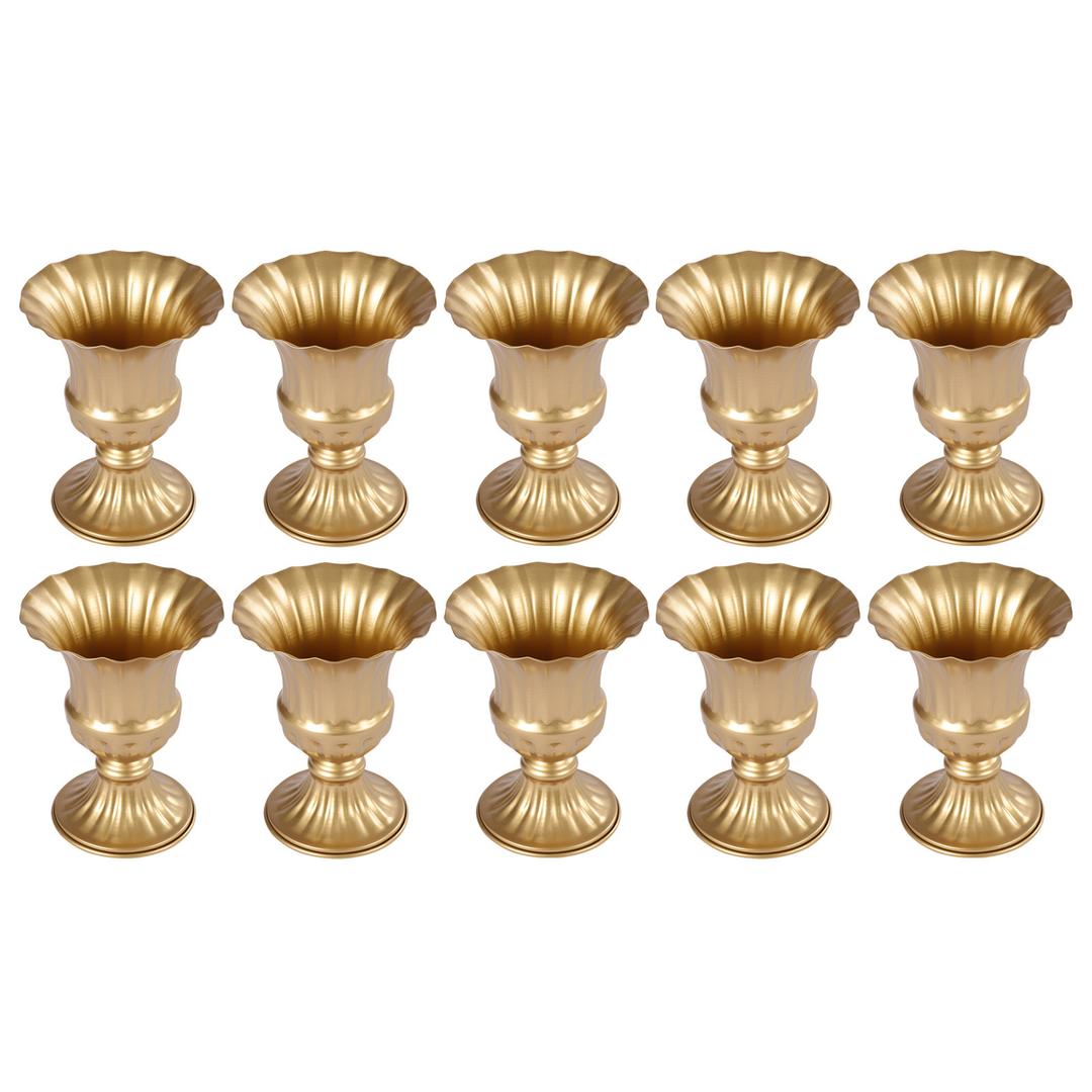 10Pcs Gold Flower Stand Flower Vases Table Centerpiece Wedding Decor 16cm H