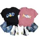 JINTING Dog Mom Shirt Mom and Dad Shirts Couple Outfit T-Shirt Casual Letter Graphic Top Tees, M