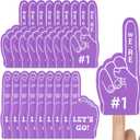 Sinmoe 24 Pcs Mini Foam Finger Baseball Fan Mini Foam Finger, We're #1 Sports Themed Party Supplies for Baseball Hockey Football Basketball Events Team Gifts(Purple)