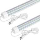 2-Pack 2FT LED Shop Light, 32W Ultra Bright 4,600LM, U-Shaped T8 Integrated Tube, 6500K, Linkable, Built-in Connector, Surface Mount Plug & Play LED Ceiling Light for Garage, Workshop, Basement