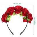 Headband Wedding Party Hairband Day of Dead Flower Crown (Claret)