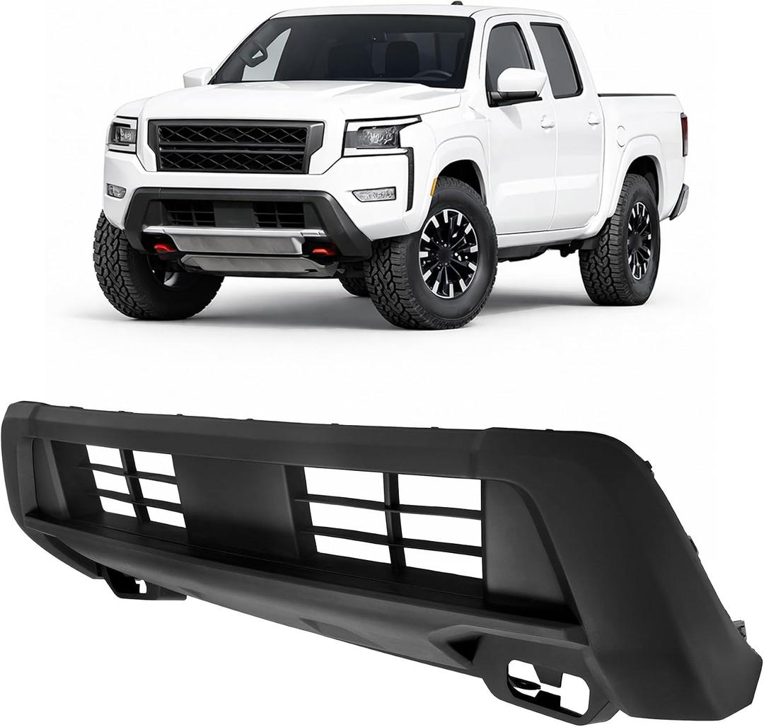 ALMULOO Front Bumper Skid Plate Compatible with 2022-2024 Nissan Frontier Lower Bumper Cover Fascia Direct Replace 620269BU0A, NI1015103 Black