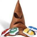 Harry Potter House Sorting Hat Burrow Pet Toy | Dog Toy Sorting Hat with House Plush Removable Parts | Sorting Hat Burrow Toy for Dogs | Crinkle Dog Toy, Dog Chew Toys 10 inch