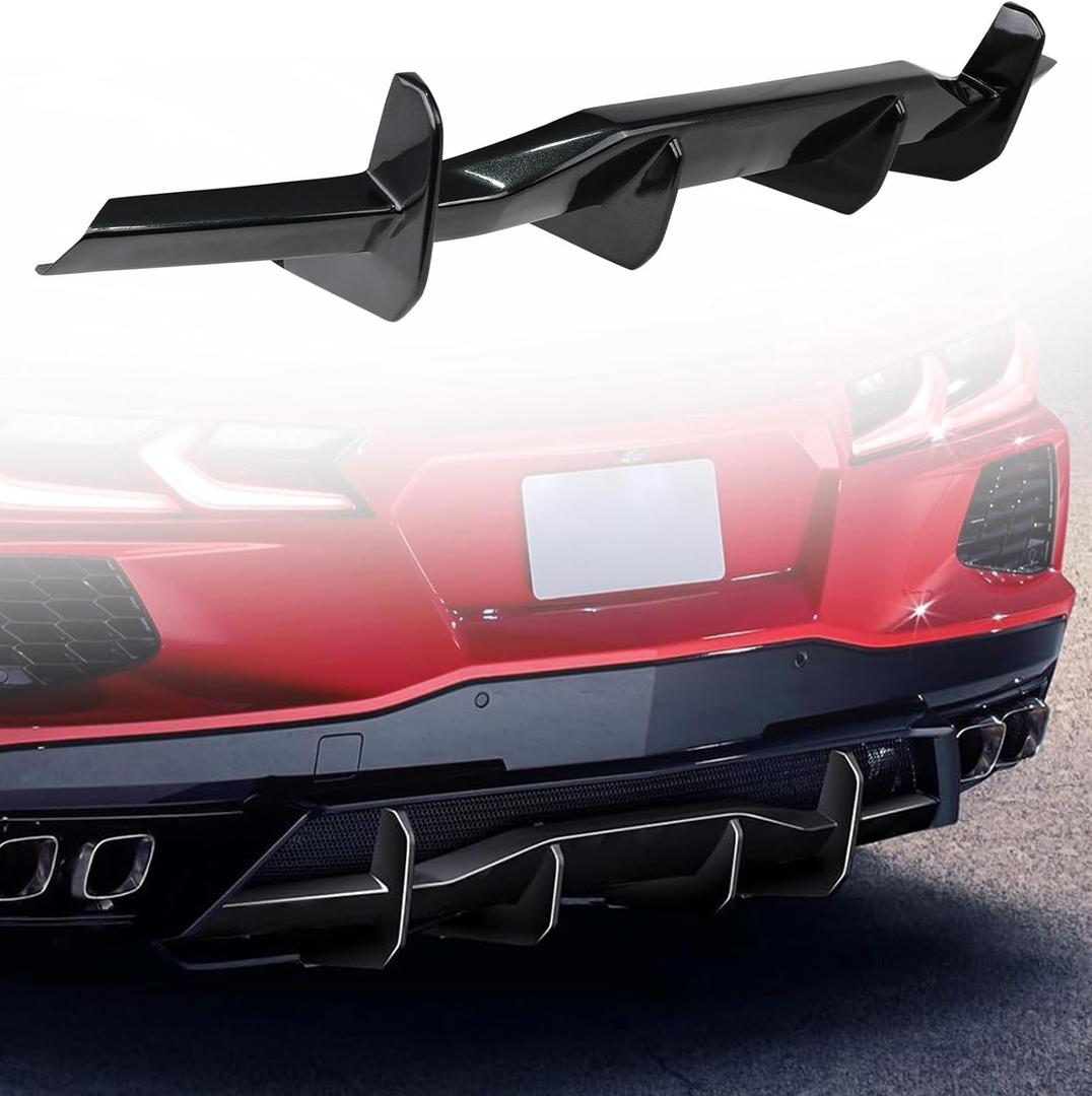 Carbon Flash C8 Rear Bumper Diffuser Fit for Corvette C8 Stingray Z51 2020-2025 Rear Lower Bumper Lip Diffuser Spoiler