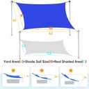 Quictent 24X24FT 185 GSM HDPE Square Sun Shade Sail Canopy 98% Sun Block Outdoor Patio Garden with Hardware Kit
