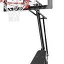 Basketball Hoop Outdoor, Portable Basketball Hoop with Impact Resistant PC Backboard, 10FT Height Quickly Adjustable Basketball Goal System with Rebound Plate (White and Black, 43 inch Backboard)