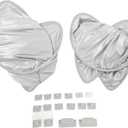 Tbest Glass Roof Sunshade Split Type Heat Insulation Protection Sunroof Cover for Car Skylight Window High Manganese Steel Alloy Ice Crystal Yarn Fabric (Grey)