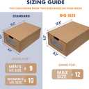 Shoe Boxes Cardboard, 12 Pack, Big Size, Waterproof, Heavy Duty, Stackable Shoe Storage Boxes, with Marking Labels, Transparent Window, 13.8" L x 9.3" W x 5.3" H