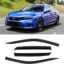 Window Visor for 2022-2025 Honda Civic, Out-Channel Rain Guards Shields Vent Deflector Shade Wind Dark Smoke, Tape-On Outside-Mount 2023 22 23 24, 4PCS
