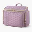 BAGSMART Travel Toiletry Bag, Large Wide-open Travel Bag for Toiletries, Makeup Cosmetic Travel Bag with Handle-Purple