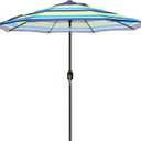 Blissun 9' Outdoor Patio Umbrella, Outdoor Table Umbrella, Yard Umbrella, Market Umbrella with 8 Sturdy Ribs, Push Button Tilt and Crank