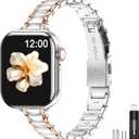 MioHHR Thin Metal Bands Compatible with Apple Watch Band Ultra3/2/1 Series 11 10 9 8 7 6 5 4 3 2 1 SE3/2/1,Slim Narrow Stainless Steel Strap for Women iWatch 49mm 46mm 45mm 44mm 42mm 41mm 40mm 38mm