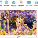 Princess Backdrop for Birthday Party Decorations Yellow Background for Party Cake Table Decorations Theme Banner 5x3ft