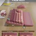 Wireless Keyboard and Mouse Combo, Typewriter Keyboard with Detachable Wrist Rest, Full-Size Retro Round Keycaps, Smart-Sleep, 2.4GHz Stable Connection for Mac/Windows/PC, Trueque(Ombre Dusty Rose)