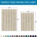 H.VERSAILTEX Bathroom Rug Sets 2 Piece Bath Mats Non Slip Thick Soft Chenille Striped Bath Rug achine Washable Shower Floor Rugs for Tub, Shower and Floor (Fog, 20" x 32"/24" x 36")