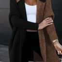 Astylish Women 2026 Fall Outfits Open Front Long Sleeve Hooded Knit Cardigan Sweaters Color Block Outwear Coats (XXL)