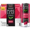 Pure Leaf Mental Focus Sparkling Real Brewed Iced Tea, Raspberry, 12 fl oz Cans (6 Pack), Caffeine, L Theanine, Zero Sugar, Zero Calories (EXP 12/07/26)