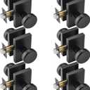 6 Pack Black Door Knobs for Bath & Bed, Privacy Pismo Doorknob, Heavy Duty Door Knob with Lock