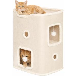 Cat House, Cat Beds for Indoor Cats, 2-Story Cat Condo Cube