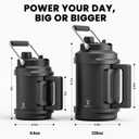 1 Gallon Insulated Water Bottle for Sports: Meoky 128 oz Triple Wall Vacuum Stainless Steel Water Jug - Top and Side Handles, Cold for 48 Hrs, 2-in-1 Straw and Spout Lid, Leak Proof for Hiking (Night)