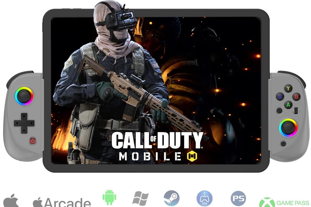 Koiiko Wireless Controller for iPad, Tablet, iPhone/Android/PC/Switch/PS3/PS4 Gamepad Joystick with 7-color RGB lights, Turbo, Supports Mobile Cloud Game, Streaming on PS/Xbox/PC Console, iPhone 17 Controller (Grey)