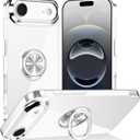 Tnarru Designed for iPhone Air Case with Stand [Magnetic Ring Holder Kickstand] Soft TPU Bumper Non-Yellowing Anti-Scratch Lightweight Slim for iPhone Air Case Silver and Clear (iPhone Air [6.5 Inch])