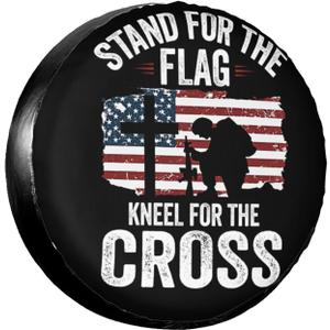 Spare Tire Cover American Flag Potable Dirt Protector Wheel Spare Tire Covers Weather-Proof for Trailer RV SUV Truck Camper Travel Trailer Accessories Polyester (15inch, Touring)