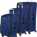 SWISSGEAR Sion Softside Expandable Spinner Luggage Durable Lightweight Travel Suitcase, Blue, 3-Piece Set (21/25/29)
