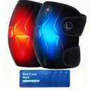 CooCoCo FSA Eligible HSA Knee Massager with Heat, Knee Pain Relief, Knee Heating Pad, Electric Heated Knee Brace with 2 Heating Levels, 5 Vibration Modes, 4pcs 5''x9'' Cold Packs (Black)