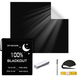 Uv Block Blackout Curtain Portable No Drill Removable Shade for Travel Bedroom Living Room Home Black 3M