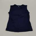 ANRABESS Womens High Neck Tank Tops Stretchy Sleeveless Racerback Sexy Slim Fit Basic Tee Shirts Y2K Trendy Summer Outfits (Small, Navy Blue)