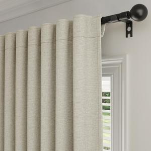Rinwoc 100% Blackout Curtains 108 inch Length 2 Panels for Living Room, Linen Textured Room Darkening Thermal Insulated Noise Reduction Farmhouse Drapes for Bedroom (W52xL108, Light Beige)