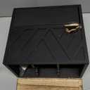 Tampon Holder for Bathroom Decor, Feminine Product Organizer with Lid and Drawer, Shark Week Tampon Storage, Wood Pad and Tampon Organizer for Toilet Organizer, Bathroom Accessories Box for Girl Stuff (Black)