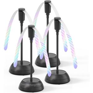 4Pack Food Fan for Table, AA Battery Powered, Portable Fan with Flexible Gooseneck and Soft Blades, Soundless Table Fan for BBQ, Picnic, Party, Patio (Non-rechargeable,Black)