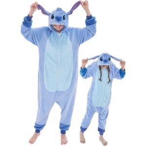 GONAAP Unisex Adult Onesie Pajamas Animal One Piece Costume Cosplay Sleepwear (Medium, Stitch)
