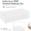 Acrylic Mahjong Case for American Mahjong Tiles, Clear Mahjong Storage Box Holds Up to 160 Tiles, Transparent Acrylic Mahjong Organizer with Sliding Lid, 9.1 x 4.9 x 2.3 Inch, Tiles Not Included