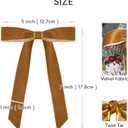 Curvier 25 Pcs Velvet Christmas Bows for Xmas Tree, Door, Gift, Staircase Decor, Vintage Wreath Bow Christmas Tree Ornaments(5x7 Inch,1" Wide) Camel