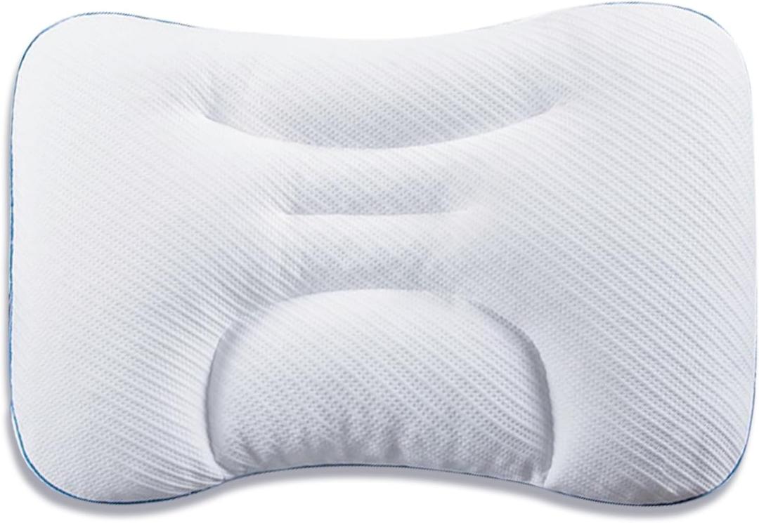 eConstructs PE Soft Pipe Cervical Pillow, Adjustable Ergonomic Contour Neck Pillow for Back and Side Sleepers, Cooling Breathable & Machine Washable, Odorless Support, Sleepy Style