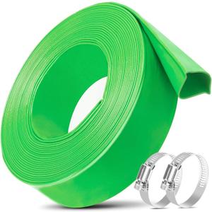 Sutekus 2" x 25' Pool Backwash Hose with Hose Clamps Heavy Duty Pool Drain Hose Thick PVC Lay Flat Discharge Hose Pool Filter Pump Hose Water Hose