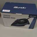 Steam Iron for Clothes 12s Fast Heat-up, 1500W with 13.21oz Water Tank, Ceramic Soleplate, 3-Way Auto-Off, Burst of Steam, Precision Tip, Self-Clean, Anti-Calc, Vertical Steamer for All Fabrics