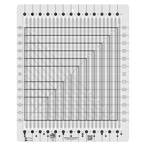 Creative Grids Stripology Squared Slotted Quilting Ruler CGRGE2 Made in USA, 14-1/2in x 17-3/4in, Non-Slip Grip Acrylic Fabric Strip Cutting, Sewing, Crafting, Patchwork Ruler & Template