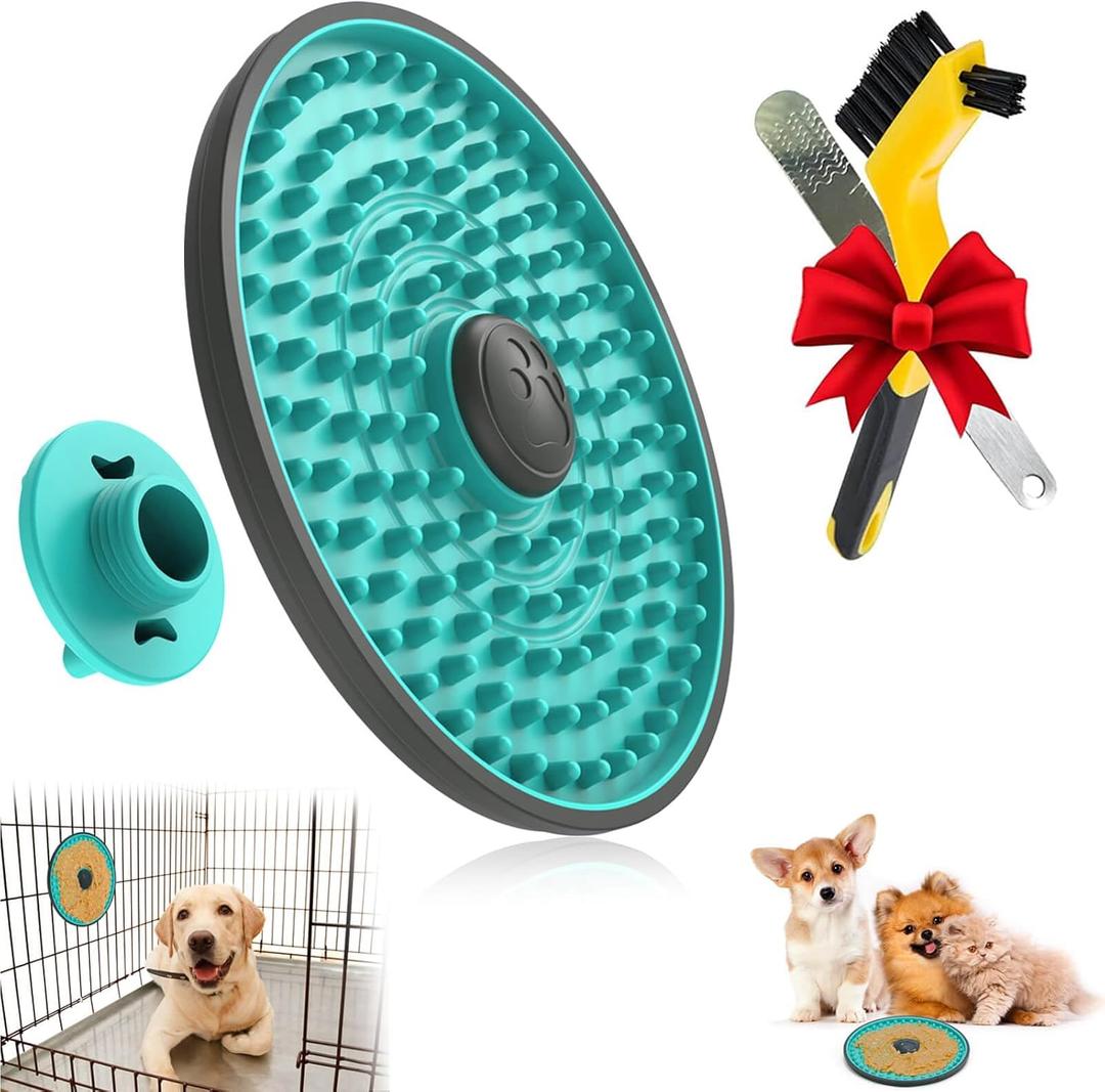 Lick Mat for Dogs, Dog Crate Lick Pads Slow Feeder, Lick Pad Crate Training Toy Crate Lick Plate,Very Suitable Peanut Butter, Treats Yogurt, Bolognese, for Boredom Relief Licking Pad (1 pcs, Mint Green)