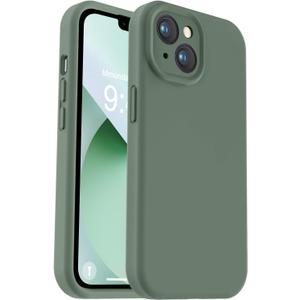 Vooii Compatible with iPhone 13 Case, Liquid Silicone Upgrade [Camera Protection] [Soft Anti-Scratch Microfiber Lining] Shockproof Phone Case for iPhone 13 6.1 inch - Cypress