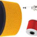 Air Filter 11013-1275 & Oil Filter & Spark Plug Compatible with Kawasaki KLF220 KLF250 KLF300 Bayou 220 250 300 4x4 ATV 1999-2011