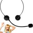 Rockstar Headset with Mic - Fake Singer Costume Prop for Holiday Concert, Ugly Sweater Party & Funny Xmas Gift for Christmas and Cosplay Party