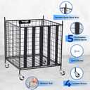 YES4ALL Rolling Ball Cart Storage with Lockable Wheels Volleyball Basketball Holder, Toy Balls Bin, Garage Cage, Storage Racks, Sports Equipment Organizer, Ball Rack for Outdoor Indoor Use